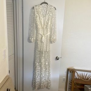 Bridal getting ready slip/ sheer gown